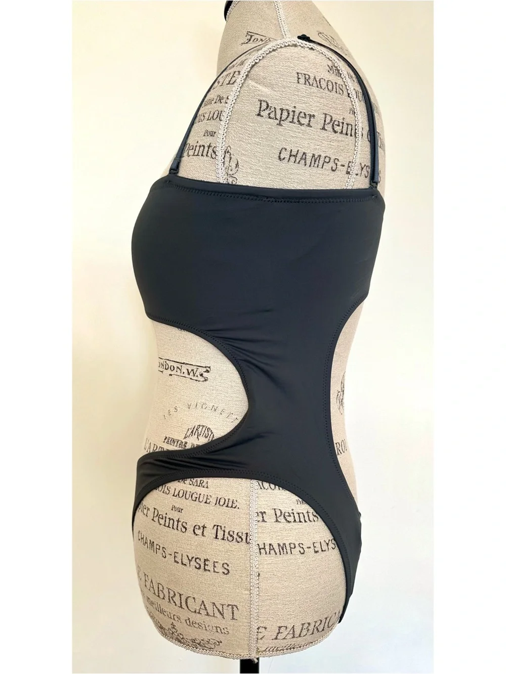 NWT Skims Recycled Swim Strapless Monokini in Gunmetal